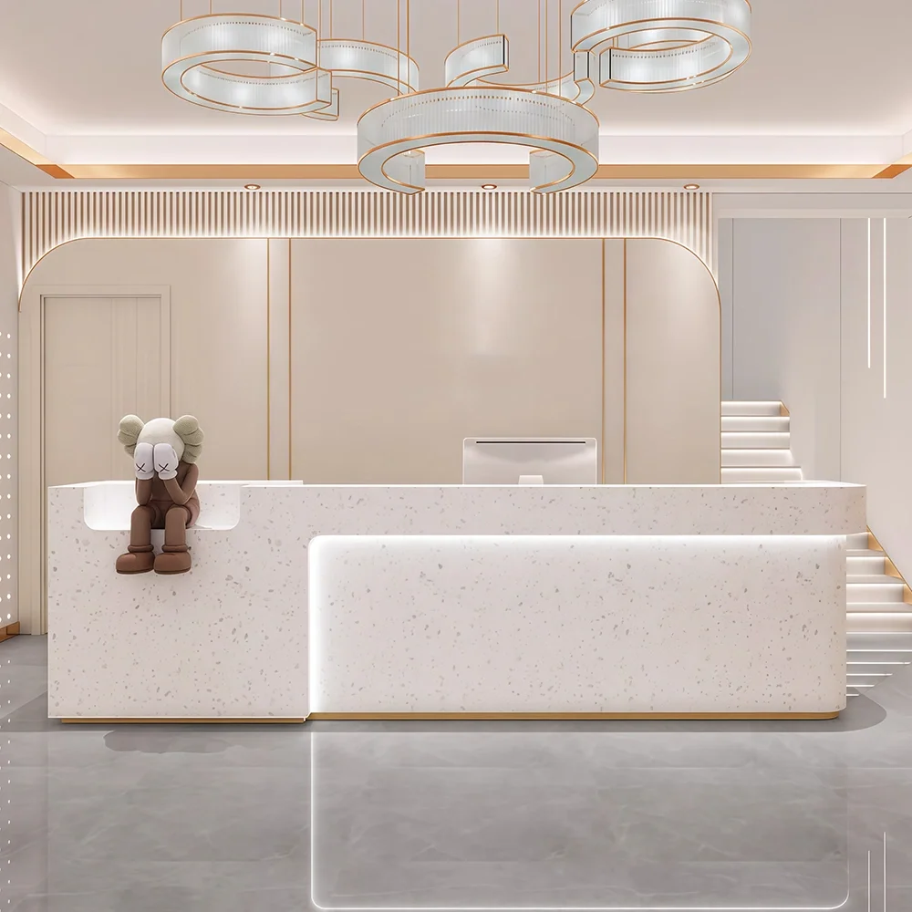 Modern Rounded Reception Desk for Salons - Maoters
