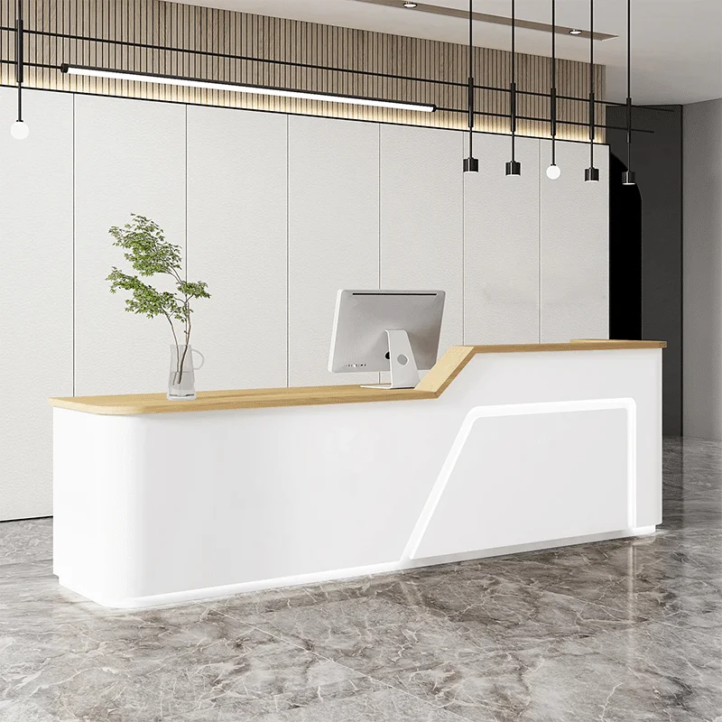 Lobby White Curved Reception Desk - Maoters