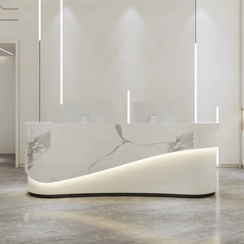 Light Luxury Salon Reception Desk - Maoters
