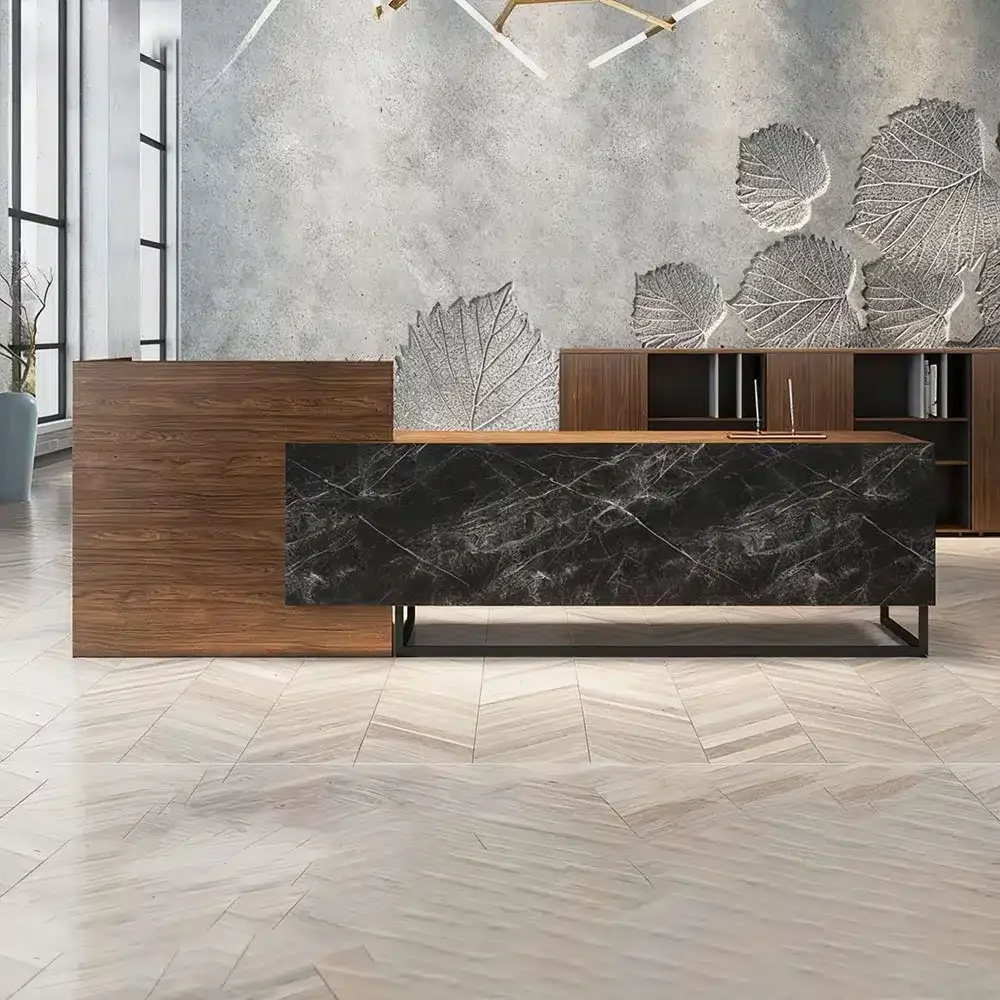 Modern Open-Base Reception Desk - Maoters