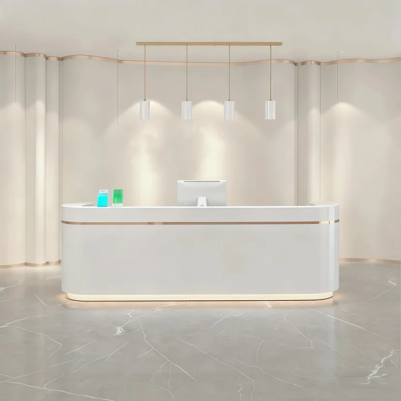 Corner Synthetic Laminate Reception Desk