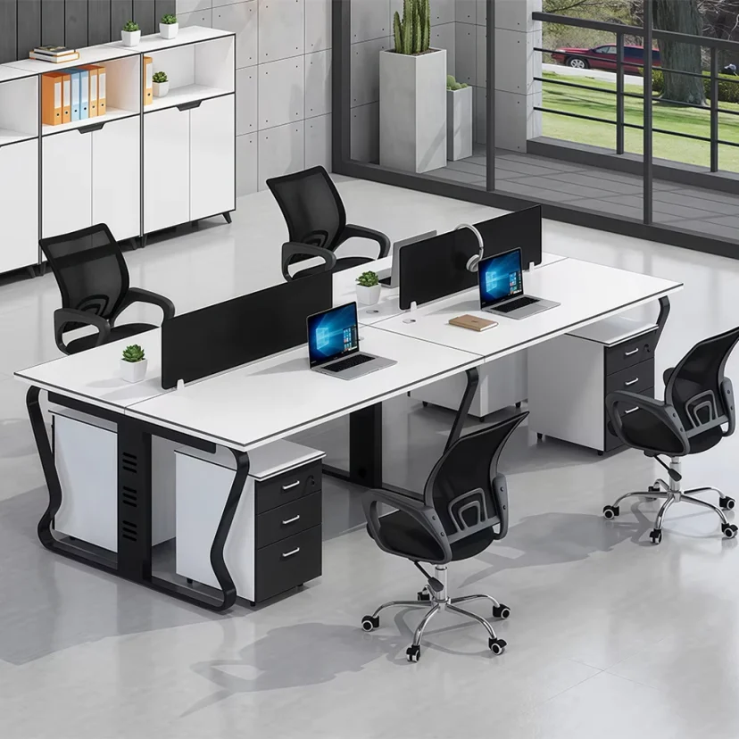 Modern Office Workstation with Privacy Panels
