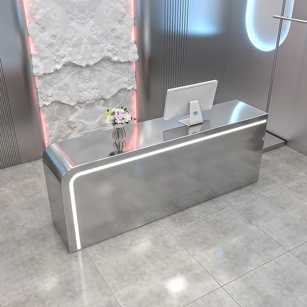 Metallic LED Reception Desk - Maoters