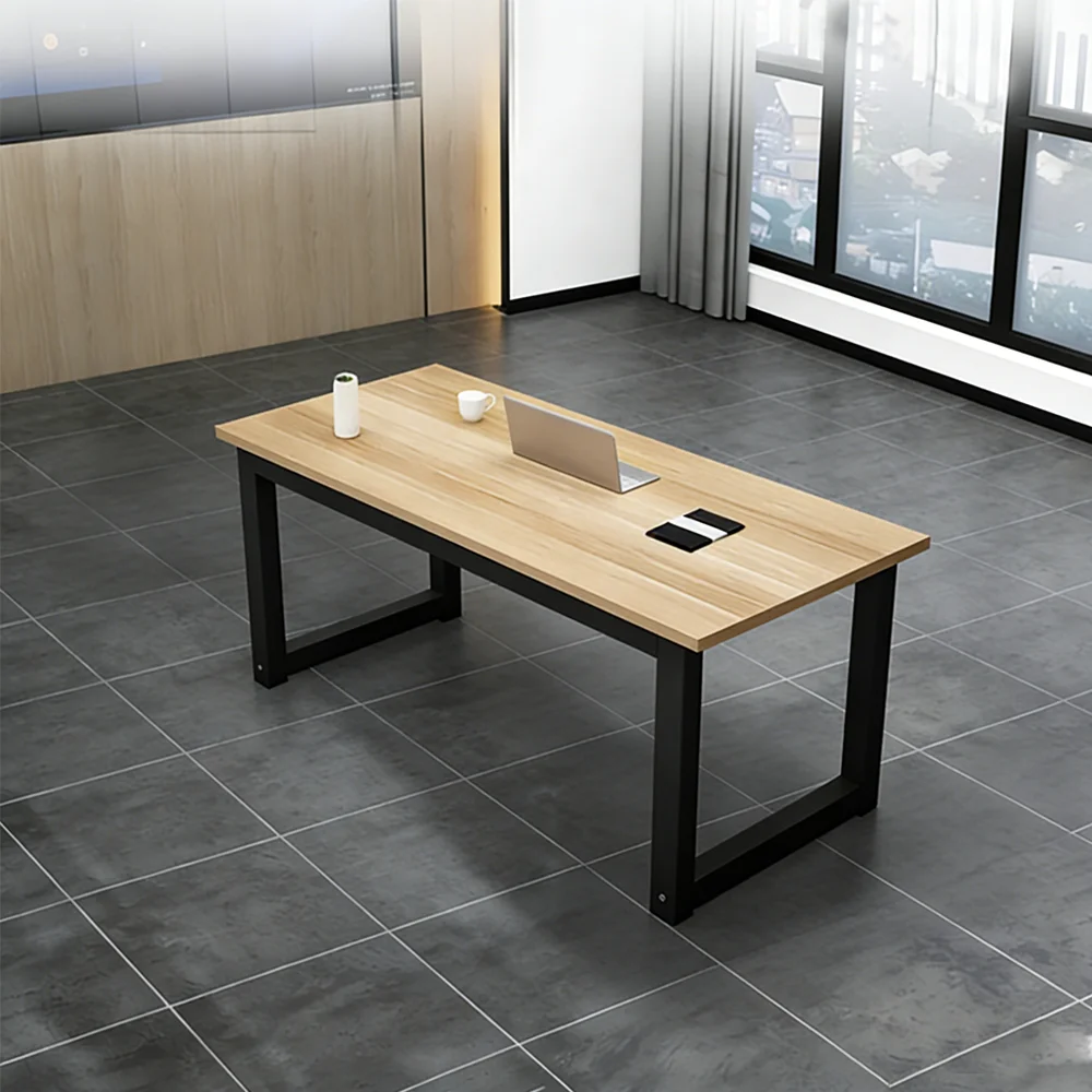 Modern Wood Conference Table with Metal Frame - Maoters