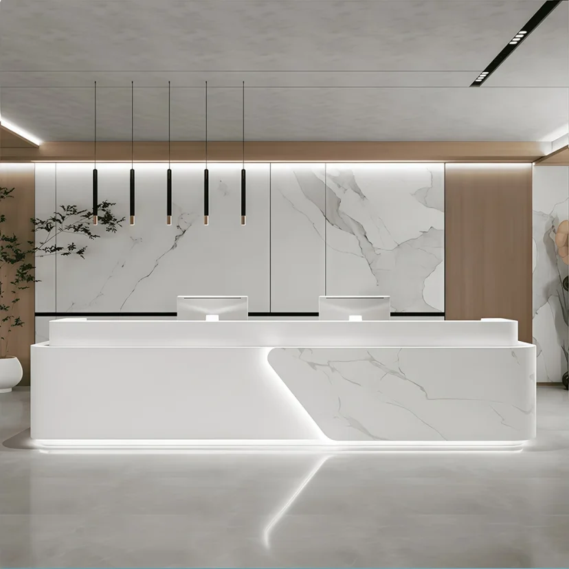 Modern LED Corporate Lobby Reception Desk – Maoters