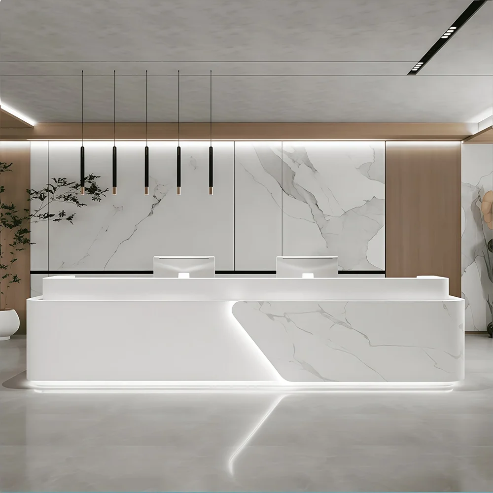 Modern LED Corporate Lobby Reception Desk – Maoters
