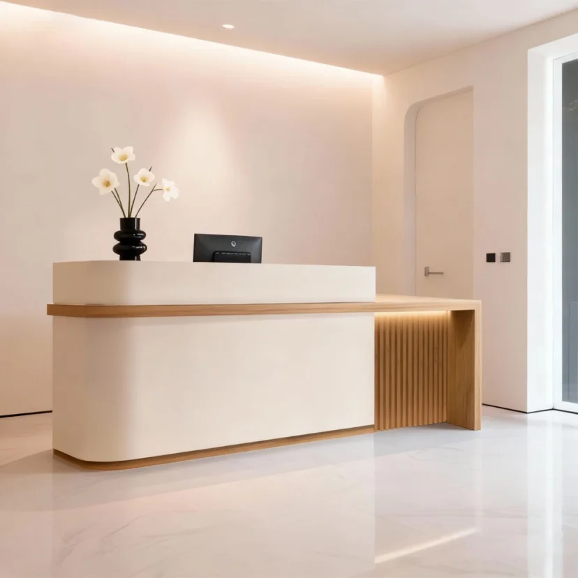Luxury Wabi-Sabi Reception Desk – Salon & Boutique Counter