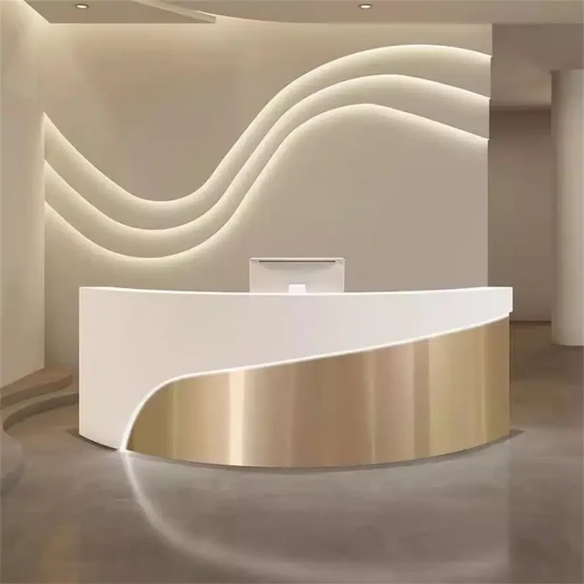 Modern Curved Beauty Reception Desk - Maoters