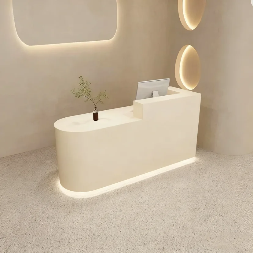 Minimal Curved Reception Desk