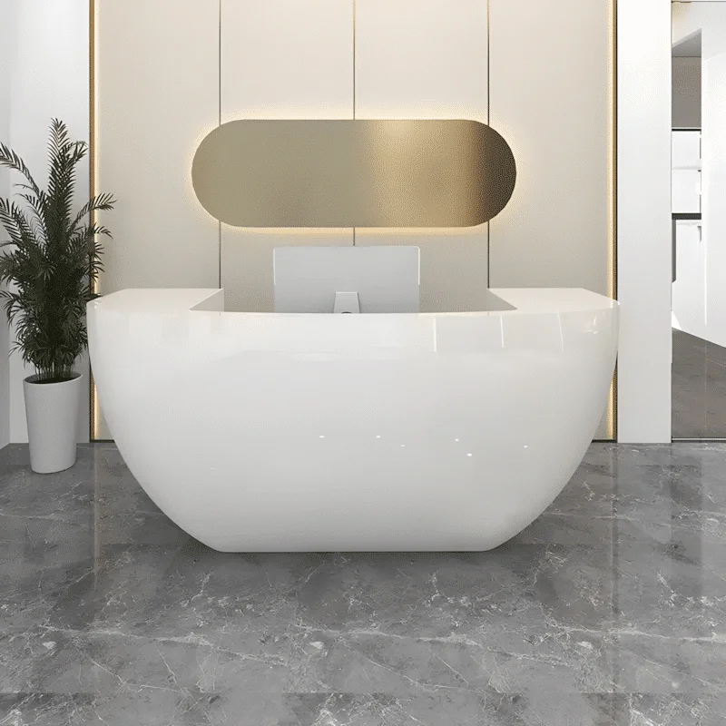 Compact U Cut Curved Reception Desk - Maoters