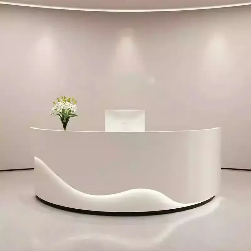 Minimalist Curved Wave Reception Desk - Maoters