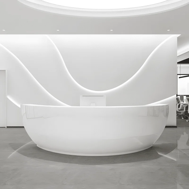 Large Curved Commercial Reception Desk - Maoters