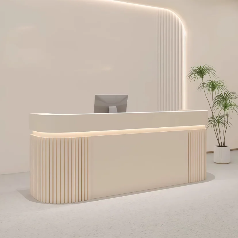 Modern Vertical-striped Luxury Reception Desk