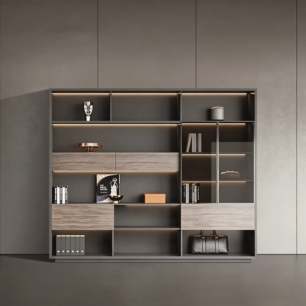 Glass Door File Cabinet for Office Space - Maoters
