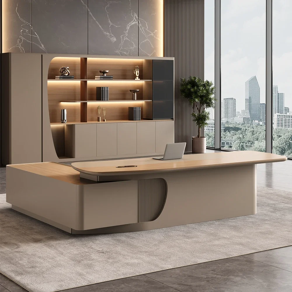 Office Curved L-Shape Executive Desk - Maoters