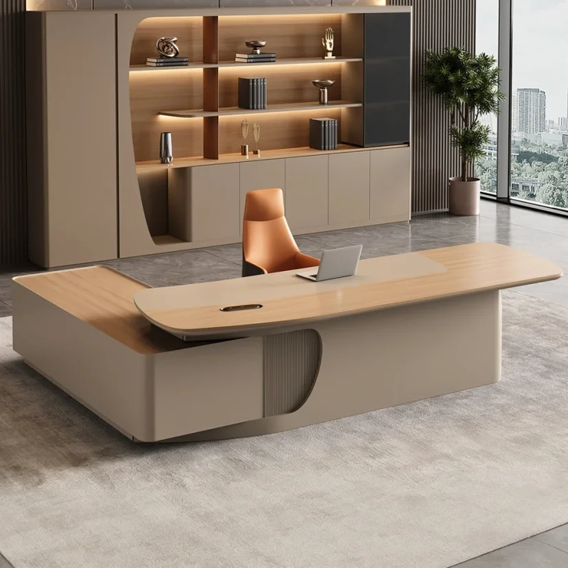 Office Curved L-Shape Executive Desk - Maoters