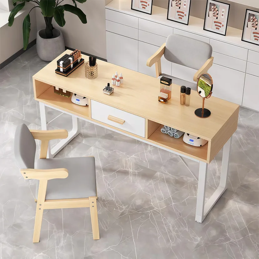 Japanese Minimalist Nail Desk with Drawers