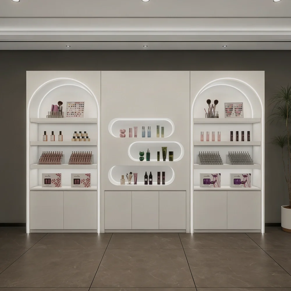 Lacquer Cosmetic Display Cabinet for Retail Store