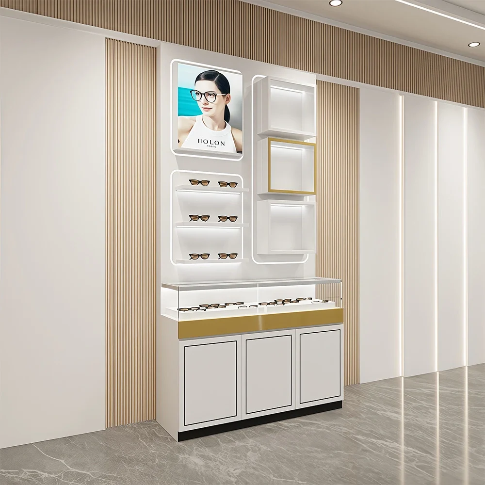 Lacquer Eyeglass Display Island Counter for Store