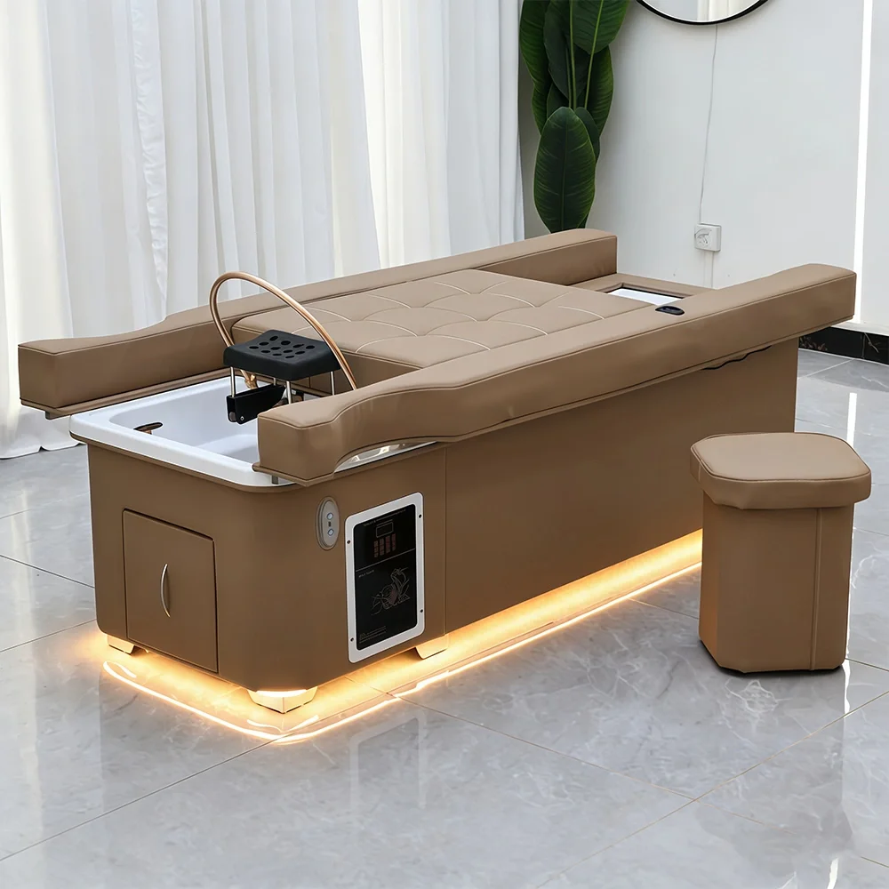 Professional Electric Shampoo Bed – Salon Recliner with Foot Massage