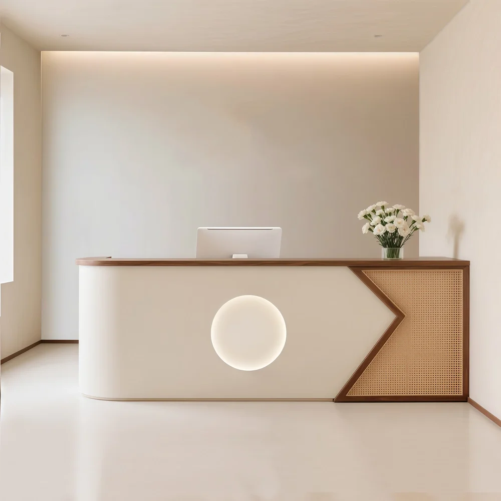 Elegant Light Luxury Reception Desk Minimalist Front Counter