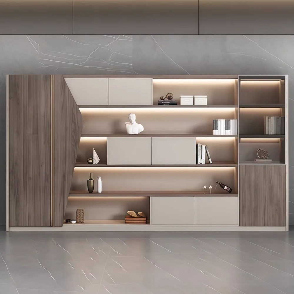 Light Luxury Office Open Shelf Cabinet - Maoters