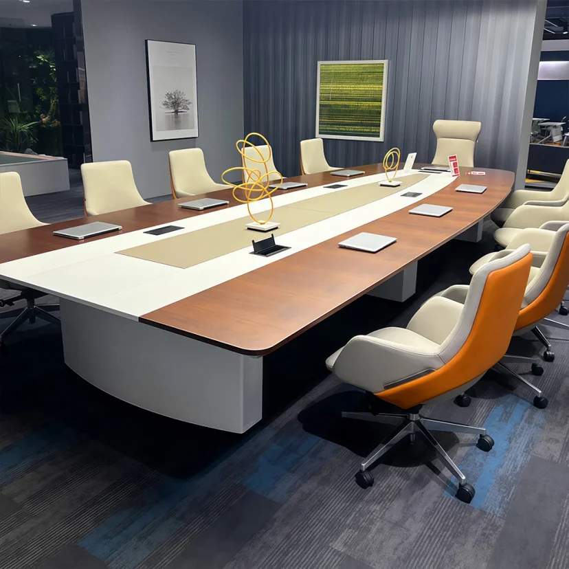Office Curved Edge Wood Meeting Table - Maoters