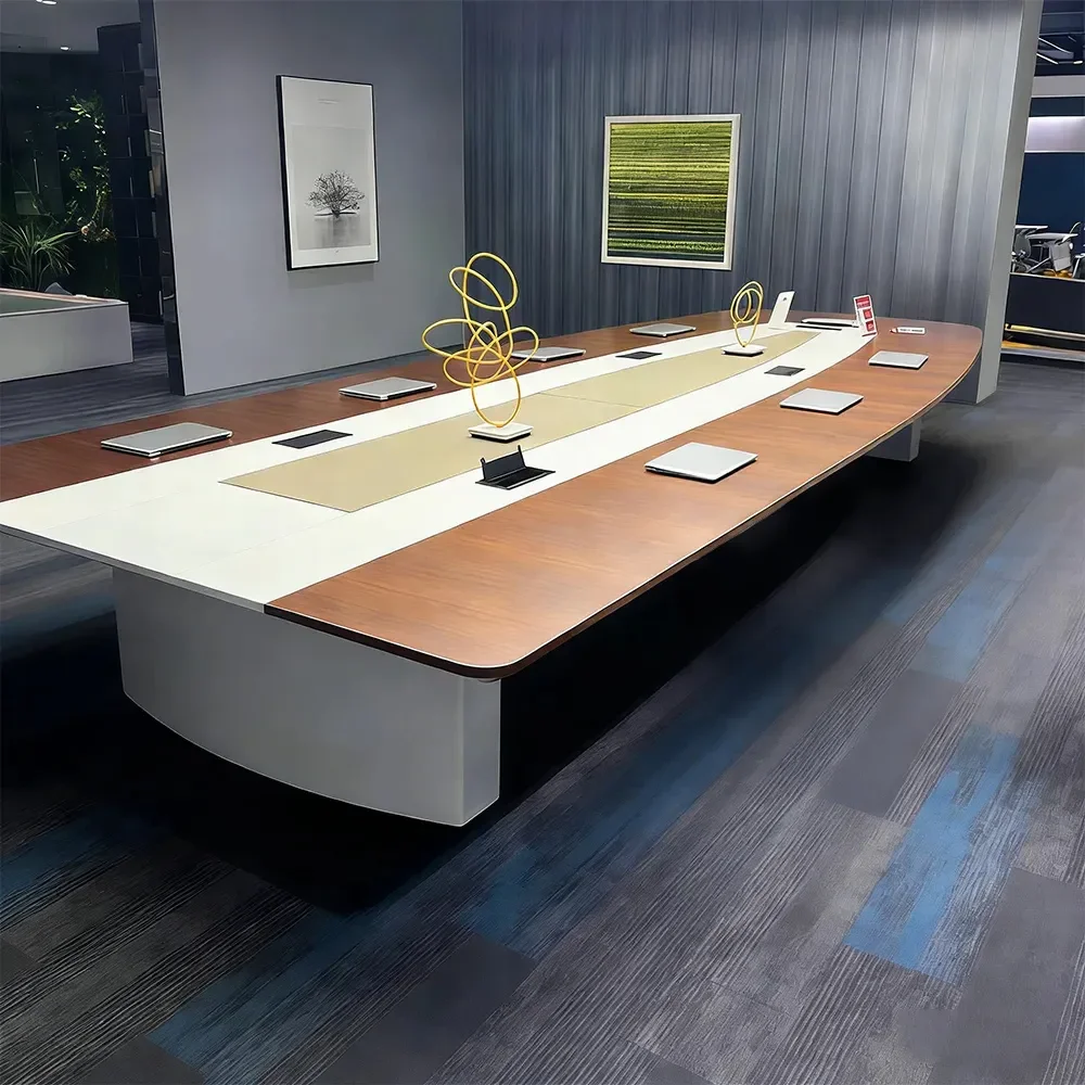 Office Curved Edge Wood Meeting Table - Maoters