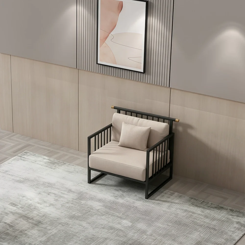 Minimalist Modern Metal-Frame Sofa