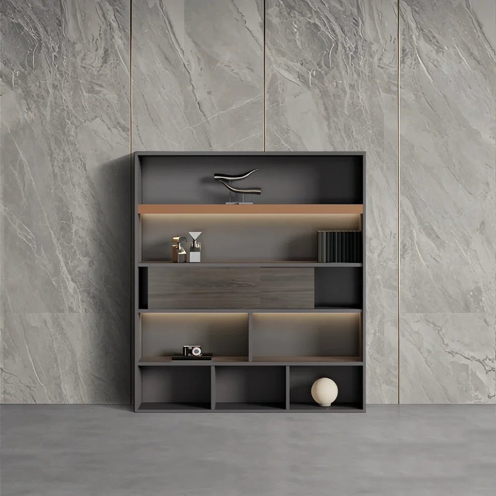Modern Wooden Office Storage and Display Cabinet