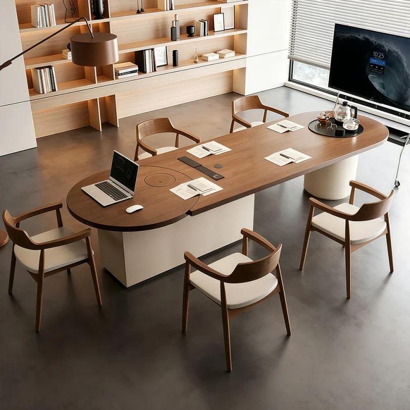 Luxury Office Oval Wood Conference Table - Maoters