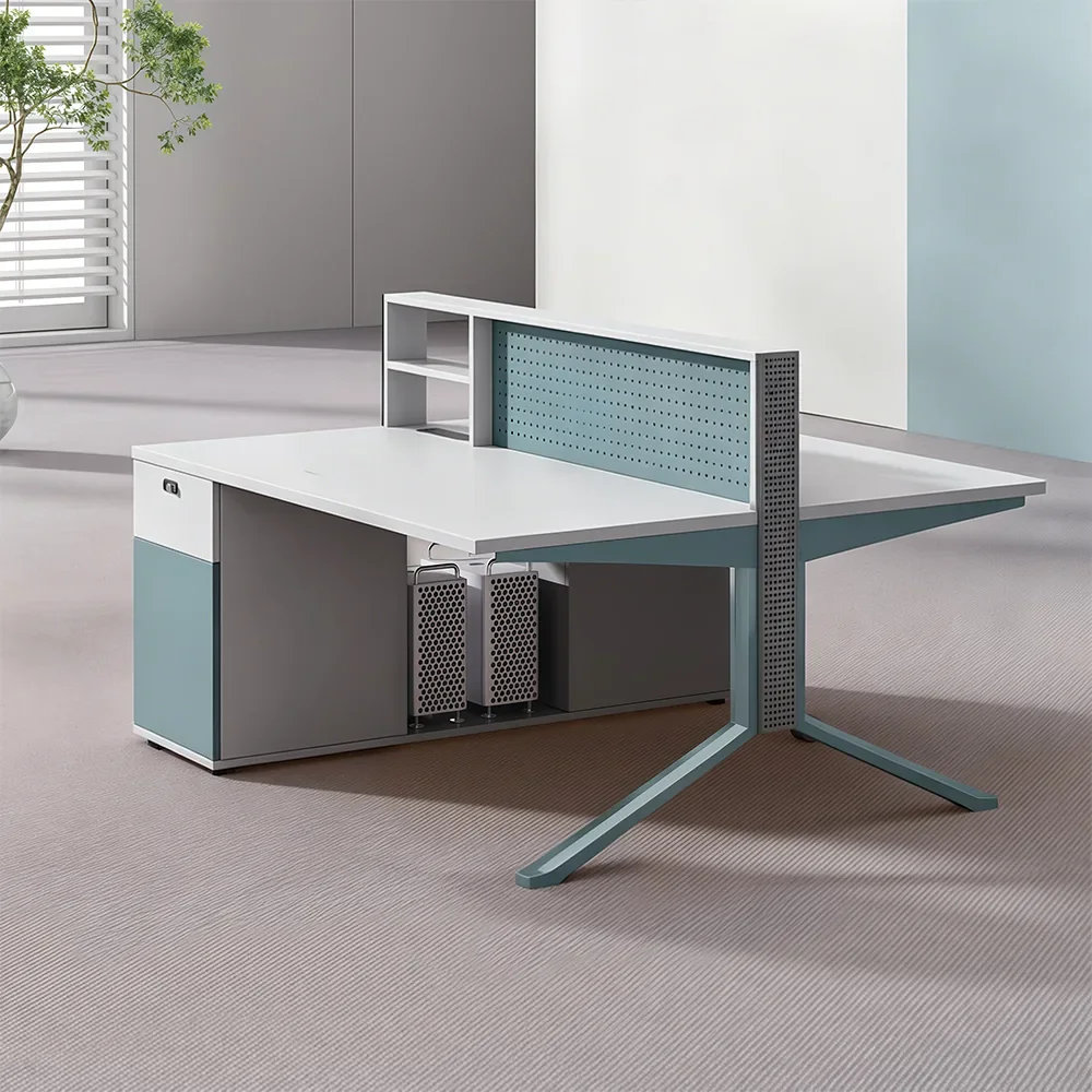 Employee Desk with A Pegboard Screen