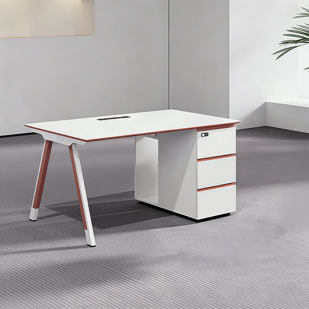 Employee Office Desk with Password-Locked Drawer