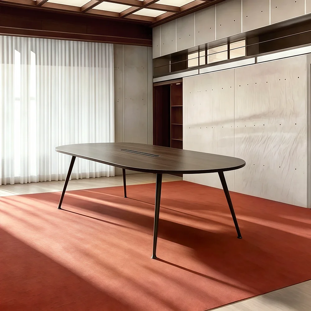 Modern Boardroom Oval Wood Conference Table - Maoters