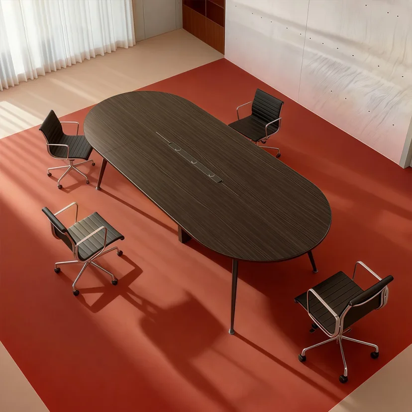 Modern Boardroom Oval Wood Conference Table - Maoters