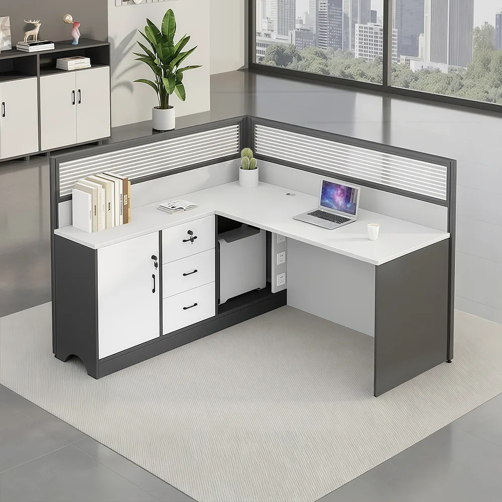 Modular Office Desks with Partition Screens