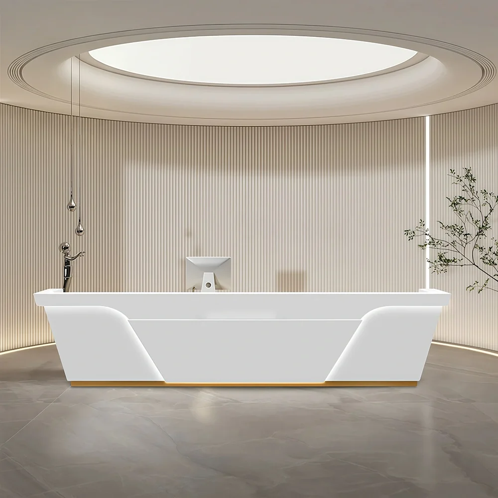 Modern Luxury White Reception Desk - Maoters