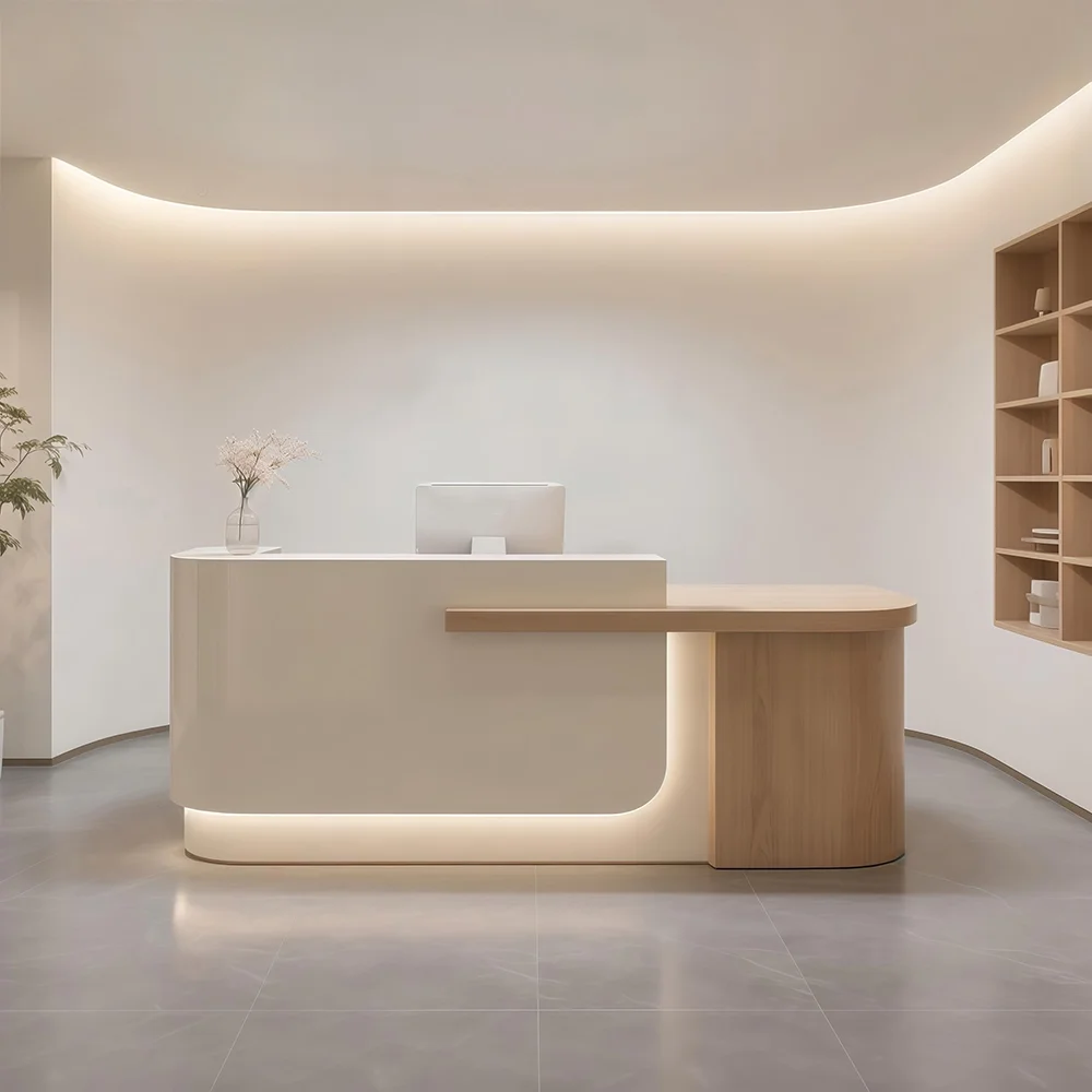 Natural Wood Style Check-in Desk for Homestays