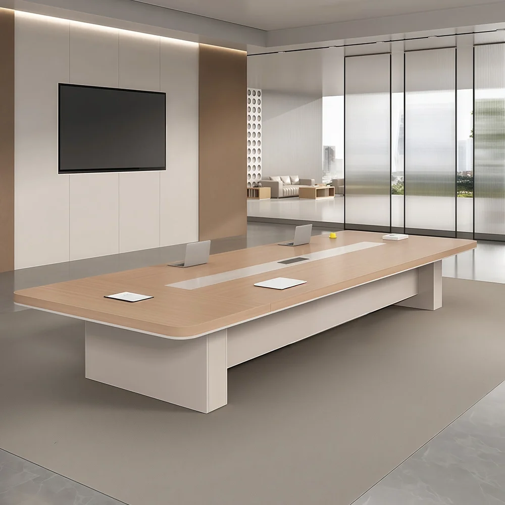 Sleek Rectangular Conference Table – Modern Office Furniture for Meetings & Negotiations