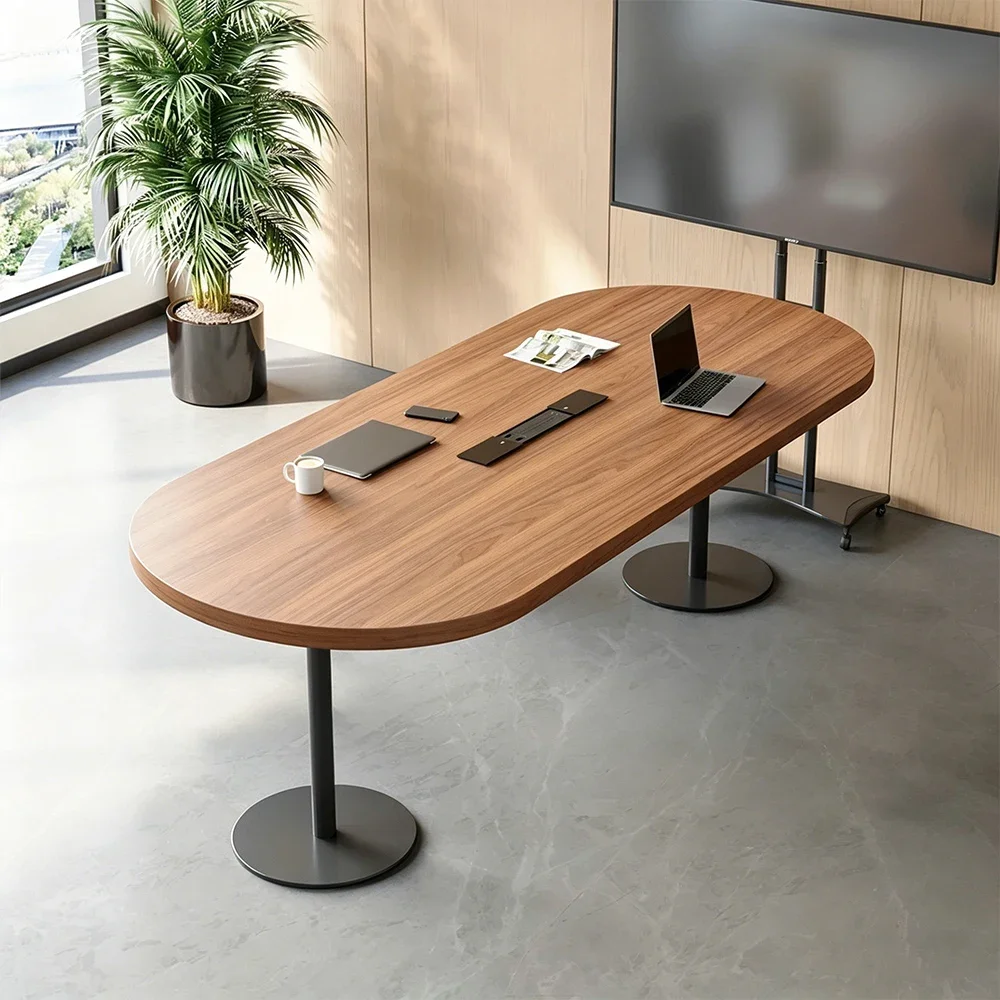 Modern Office Oval Wood Conference Table - Maoters
