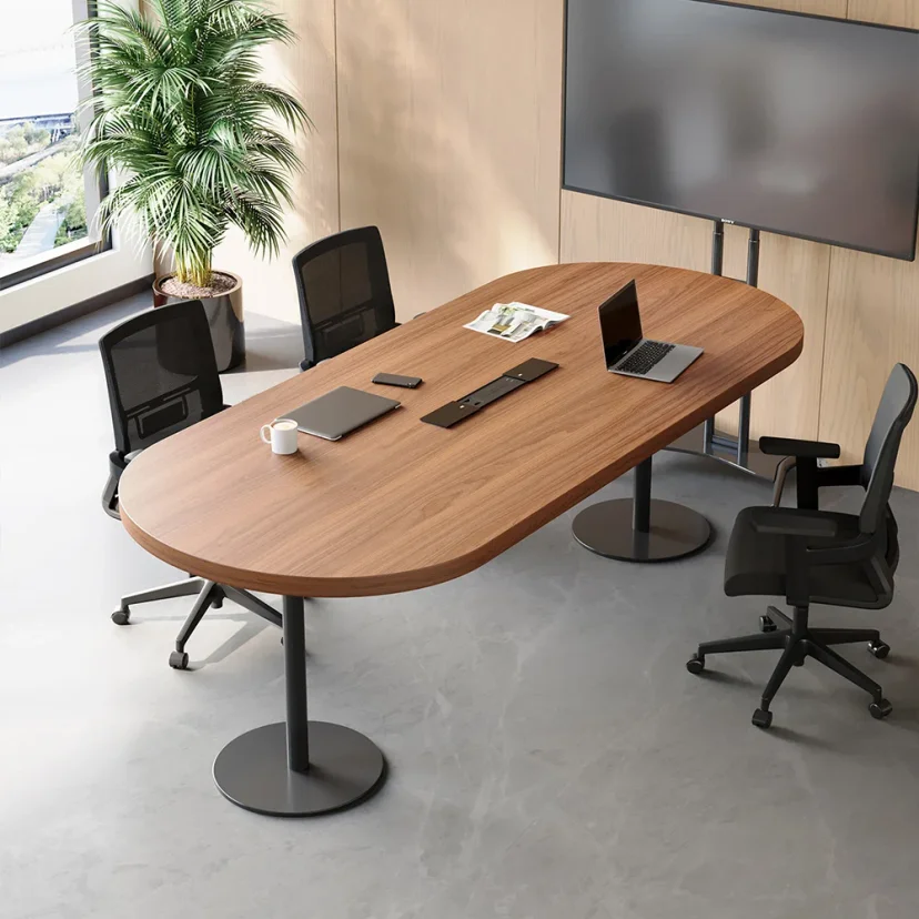 Modern Office Oval Wood Conference Table - Maoters
