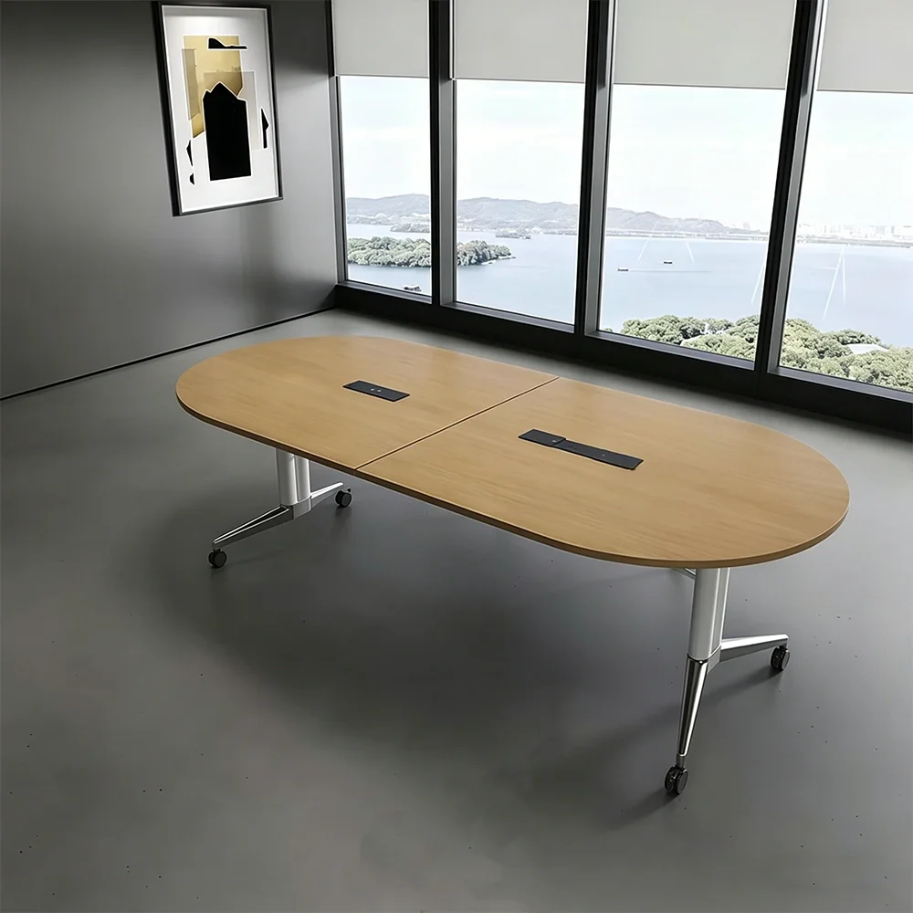 Modern Mobile Oval Conference Table - Maoters