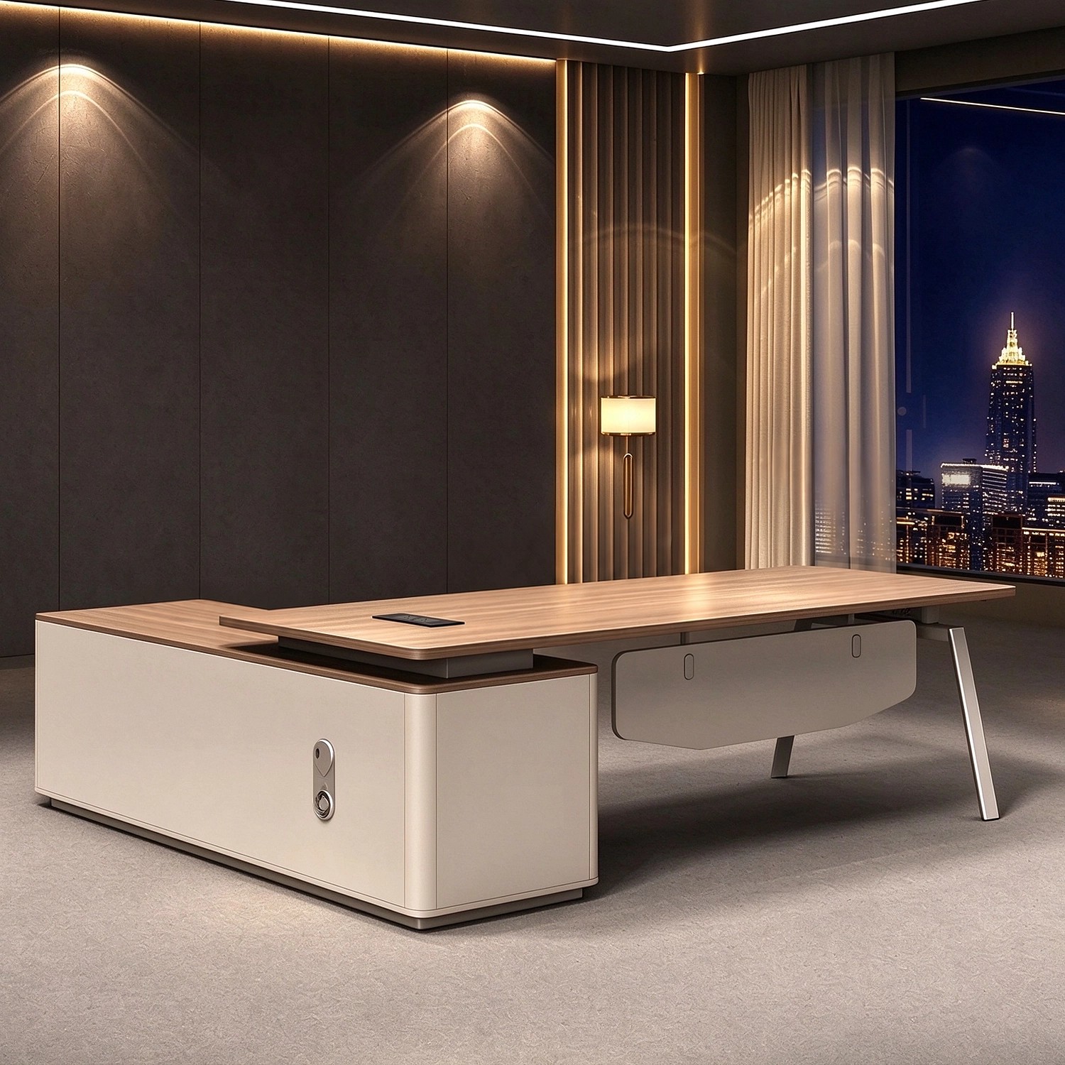 Luxury L-shaped executive desk suitable for high-end office interiors - Maoters