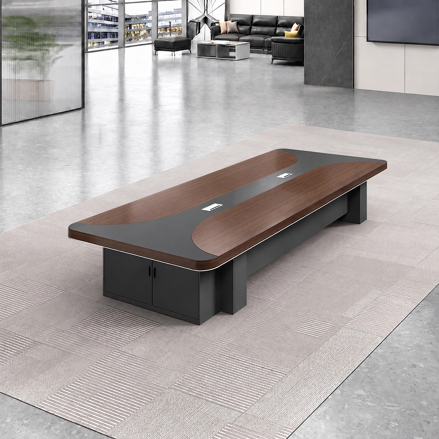 Large Boardroom Two-Tone Conference Table - Maoters