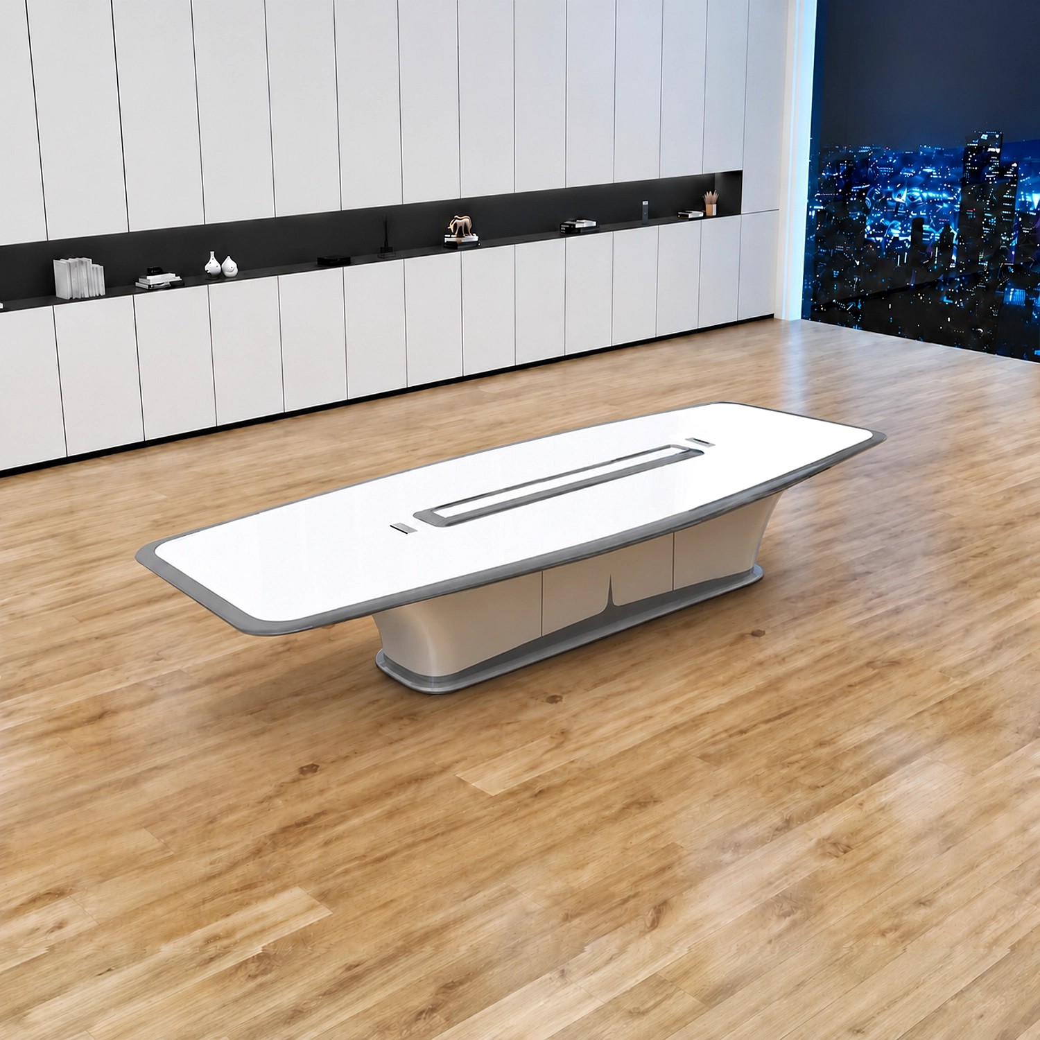 White Painted Long Conference Table – Perfect for Executive Meeting Rooms