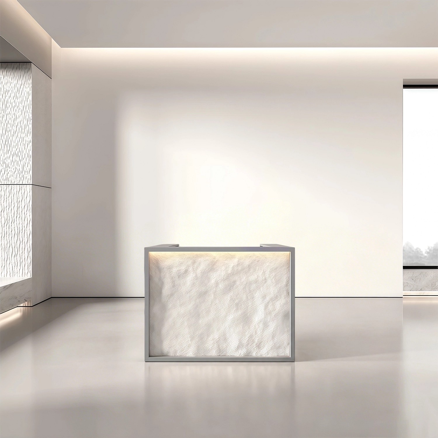 Stone Texture Reception Desk for Offices - Maoters