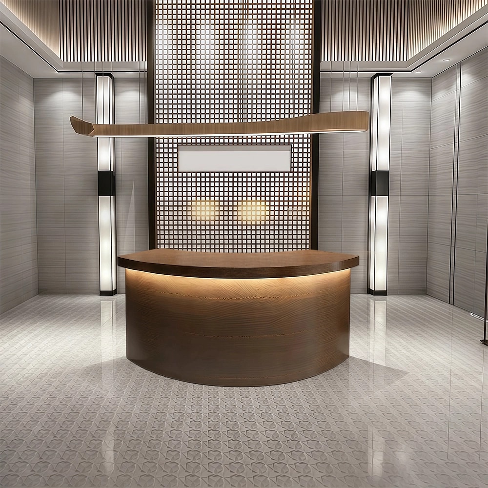 Reception Desk With Solid Wood Grain – Maoters
