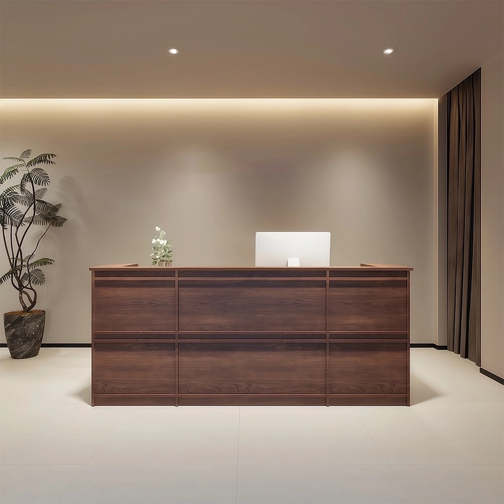 Mid-Century Modern Wood Reception Desk