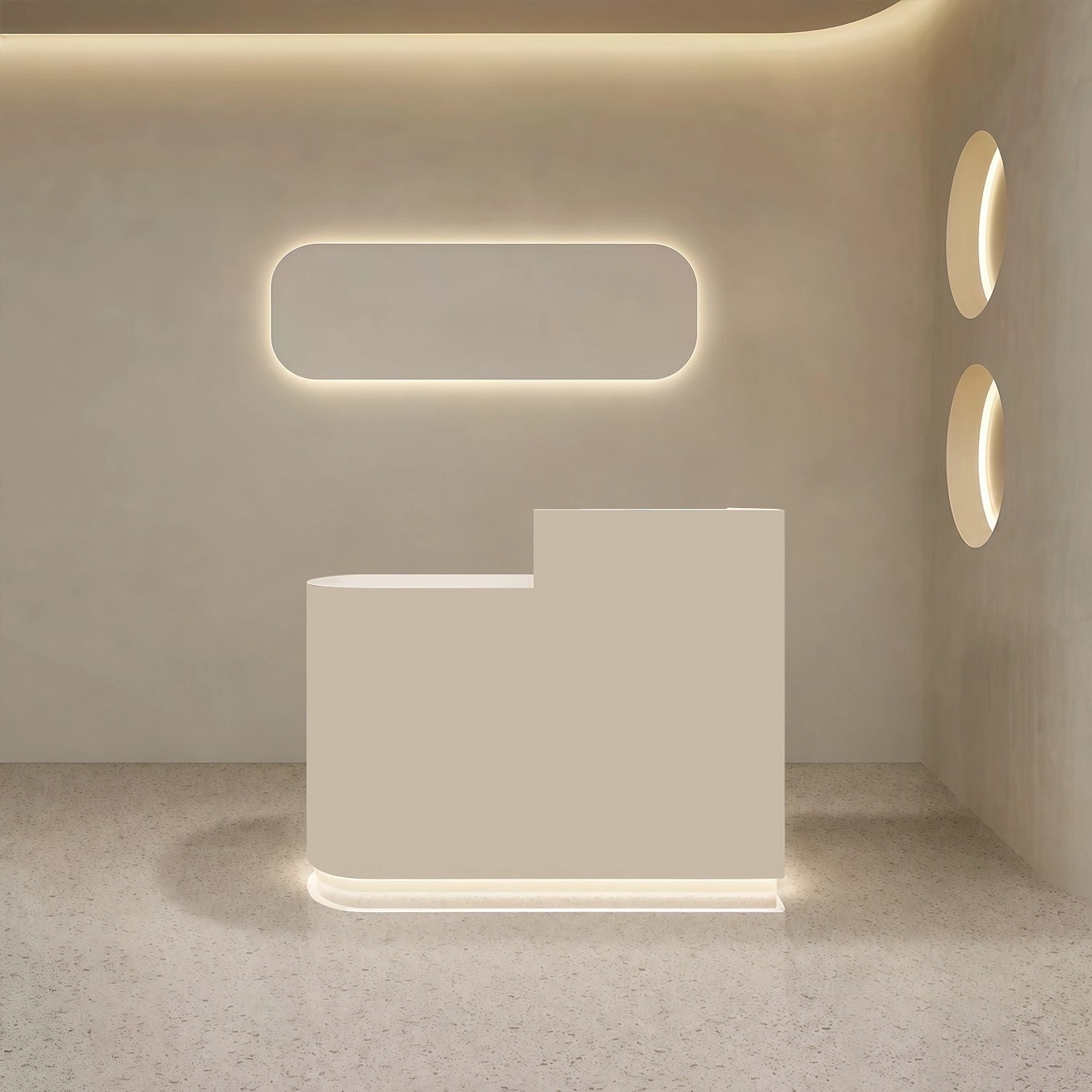 Minimal Curved Reception Desk