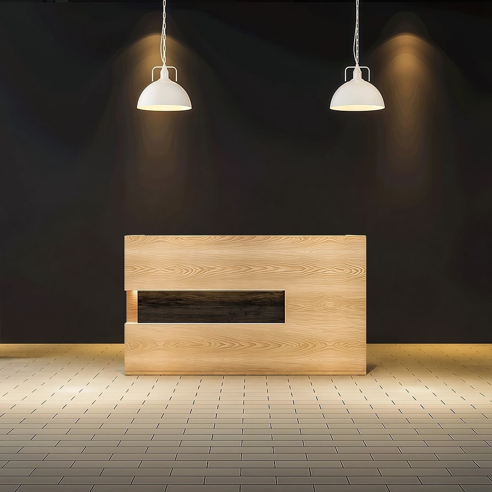 Retro Solid Wood Reception Desk – Maoters